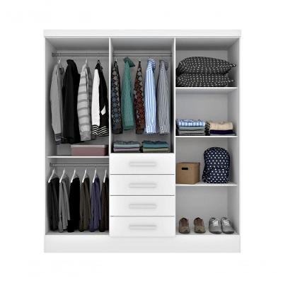 Guarda Roupa Casal Arizona 6 Portas de Bater 4 Gavetas Arizona-neve MDP com Espelho