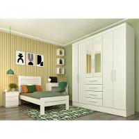 Guarda Roupa Casal Com Espelho 6 Portas 4 Gavetas - Arizona-neve - Tcil Móveis - 1