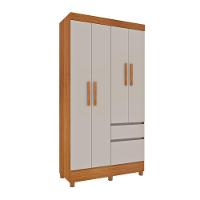 Guarda Roupa Solteiro Com Pés 4 Portas 2 Gavetas - Oregon-cinamomo-off White - Tcil Móveis - 2