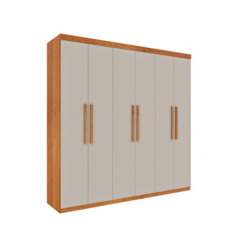 Guarda Roupa Casal 6 Portas 4 Gavetas - Suécia-cinamomo-off White - Tcil Móveis - 2