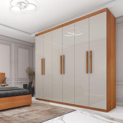 Guarda Roupa Casal Suécia 6 Portas de Bater 4 Gavetas Off White MDF Tcil Móveis