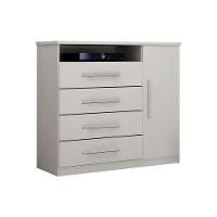 Cômoda Para Quarto Com Sapateira 4 Gavetas - Diamante-branco - Móveis Leifer - 1