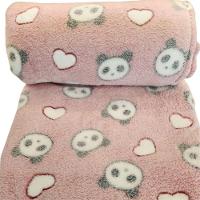 Cobertor Manta Solteiro Fofinha 2,20 X 1,50 - Ursa Rosa - 100% Poliéster - 1