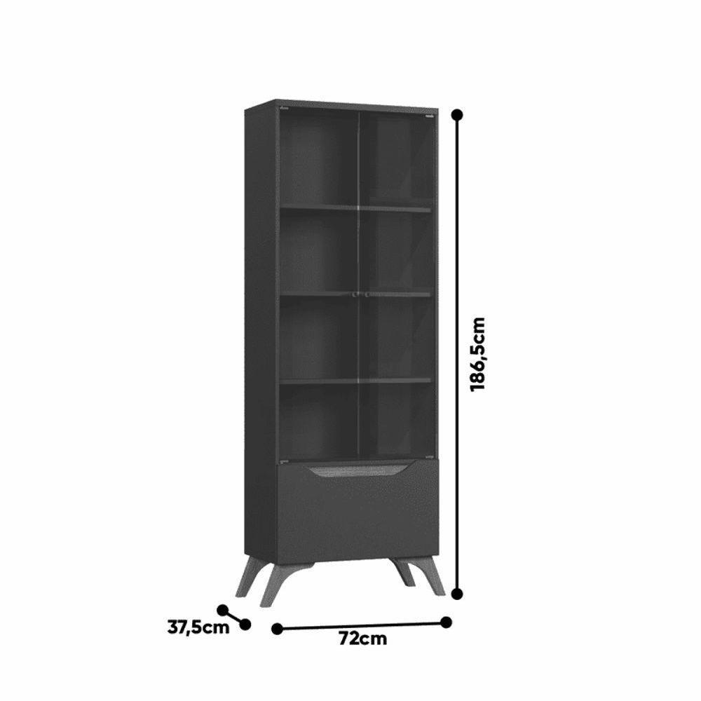 Cristaleira 2 Portas De Vidro E 1 Gaveta - Atenas-off White - Mavau Móveis - 4