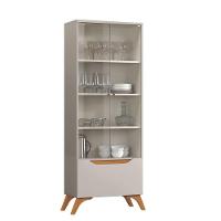 Cristaleira 2 Portas De Vidro E 1 Gaveta - Atenas-off White - Mavau Móveis - 2