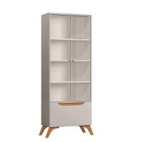 Cristaleira 2 Portas De Vidro E 1 Gaveta - Atenas-off White - Mavau Móveis - 3