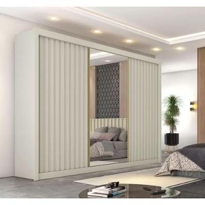 Guarda Roupa Casal Ripado Veneza 6 Gavetas com Espelho 100% MDF Móveis Europa