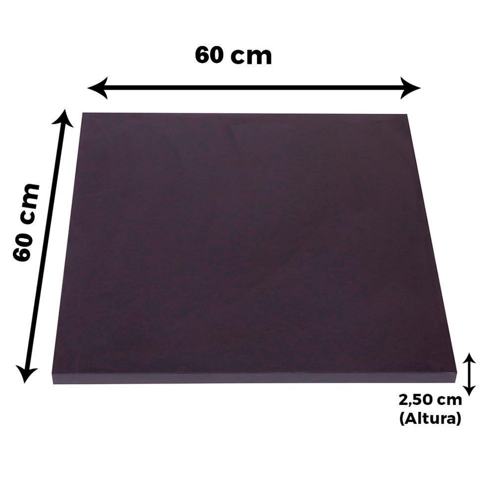 Mesa ômega Ferro Preto 74 Cm (alt) Base Em X Tampo Mdp Quadrado 60 Cm (larg) X 2,50 Cm (alt) Preto - 4