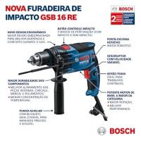 Furadeira De Impacto 1/2 Bosch Gsb 13 Re 750 Watts 127v - 3