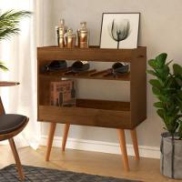 Aparador Café Brisa Adega Suporte Para Taças E Vinhos C/ Pés Em Madeira Pinus Canela - 1