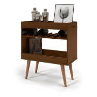 Aparador Café Brisa Adega Suporte Para Taças E Vinhos C/ Pés Em Madeira Pinus Canela - 2