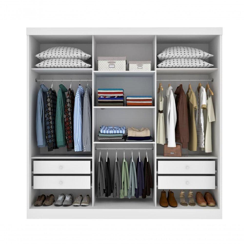 Guarda Roupa Casal Com Espelho 3 Portas 4 Gavetas - Dacar-neve - Tcil Móveis - 3