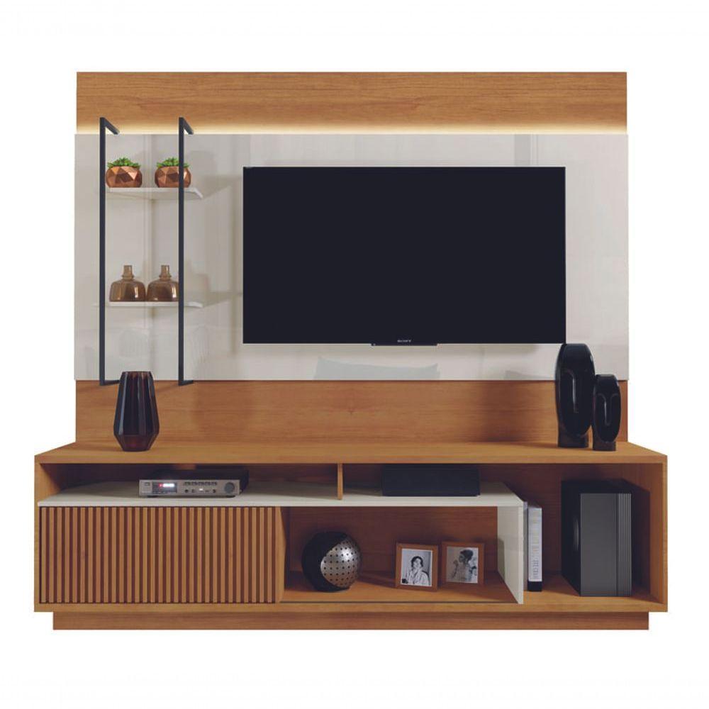 Home Para Sala De Tv Moderno Com Led - Ravena-naturale-off White - Mavau Móveis - 1