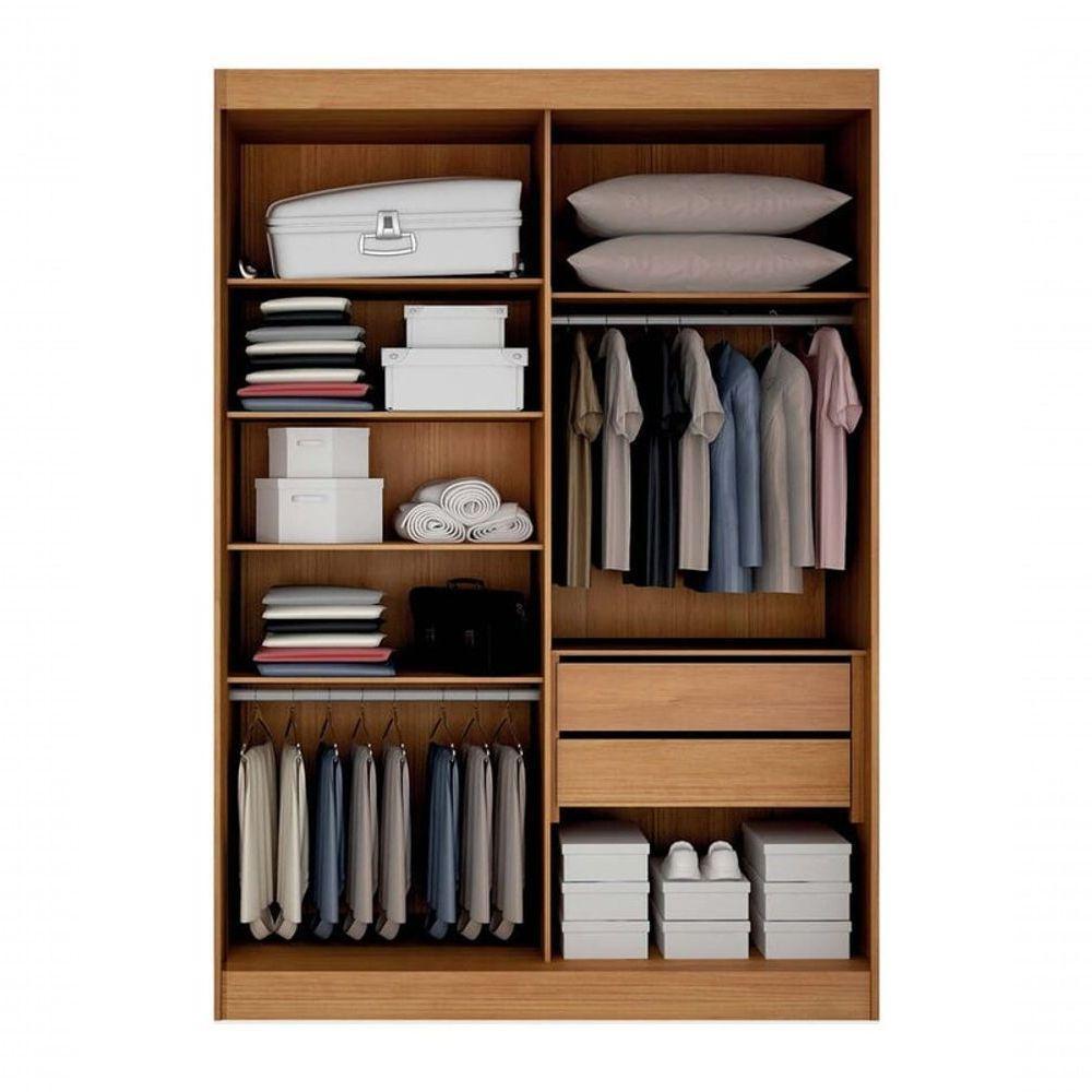 Guarda Roupa Solteiro 4 Portas 2 Gavetas - Canadá-cinamomo-off White - Leifer Móveis - 2