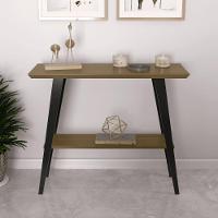 Aparador Caio 90x30 Tampo Mdf 30mm Pé Em Madeira Freijó/pés Preto - 1