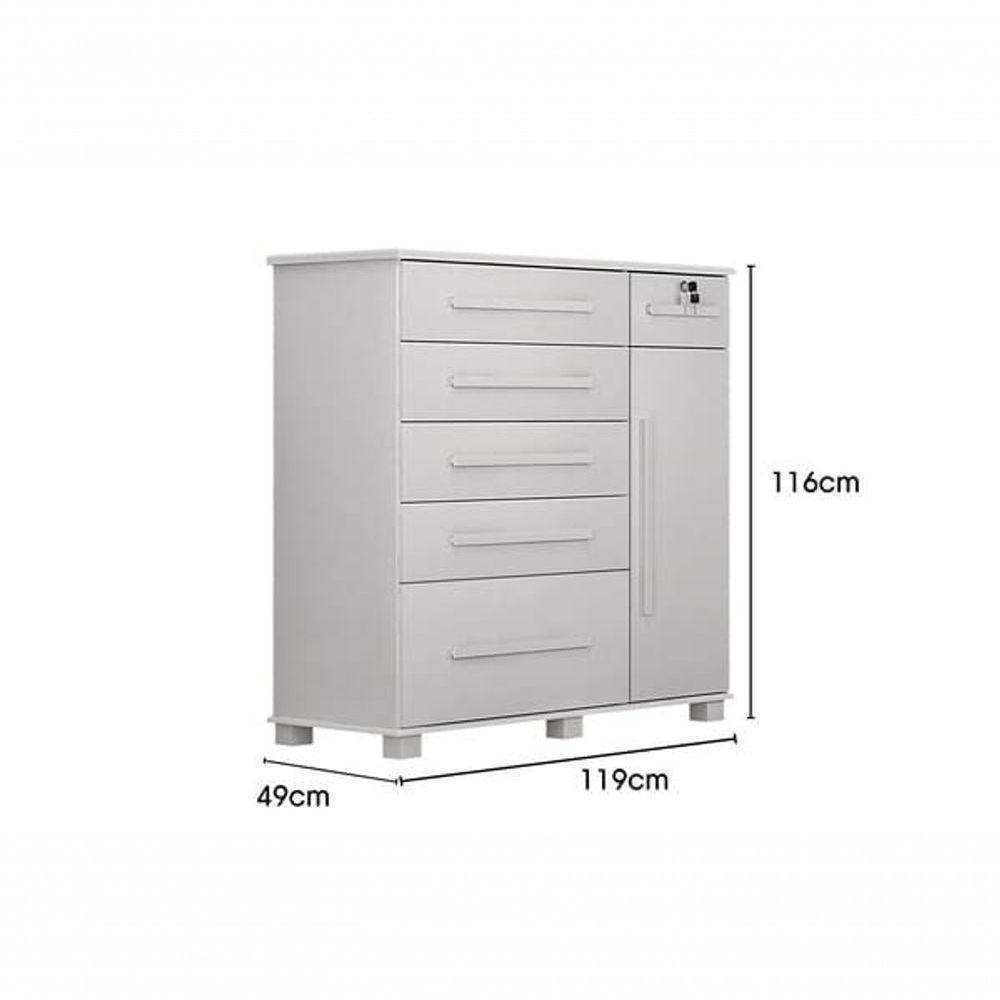 Cômoda Para Quarto Com Sapateira 6 Gavetas - 046-neve - Star Móveis - 2