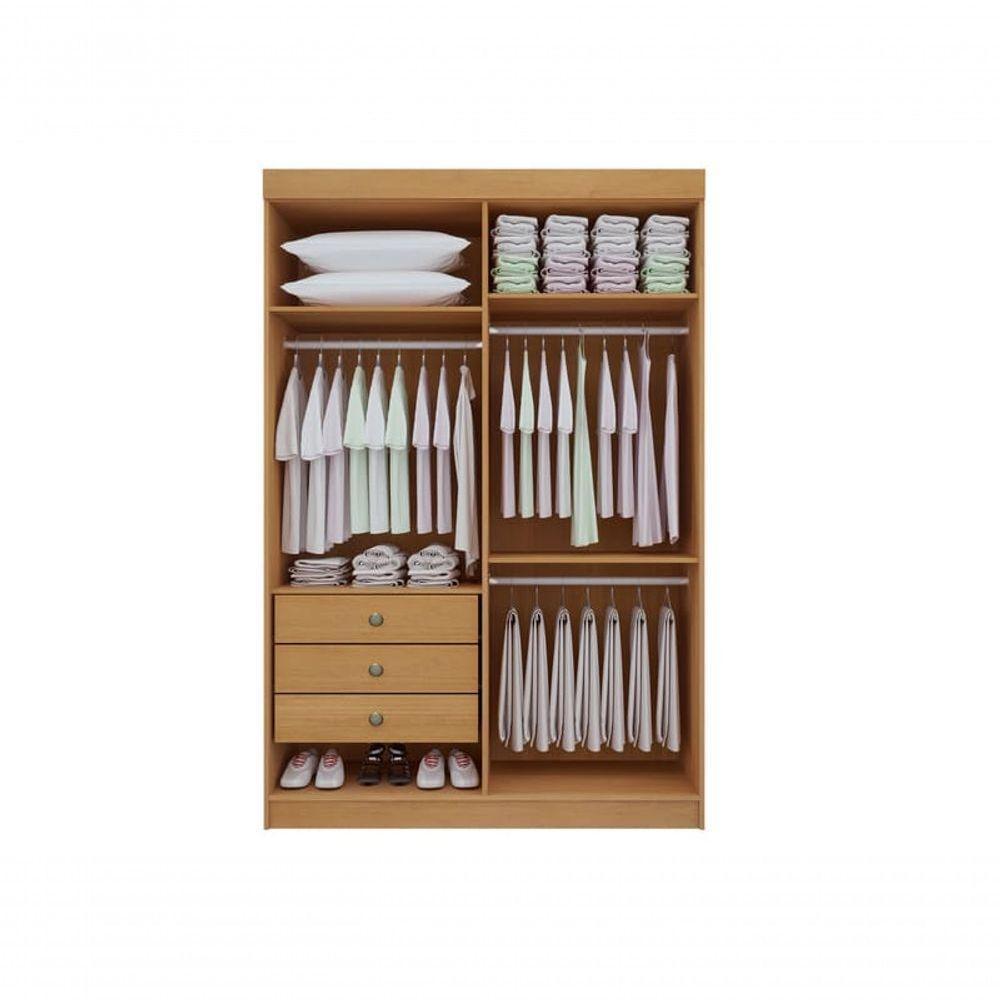 Guarda Roupa Solteiro 4 Portas 3 Gavetas - Colibri-cinamomo-off White - Móveis D'doro - 2