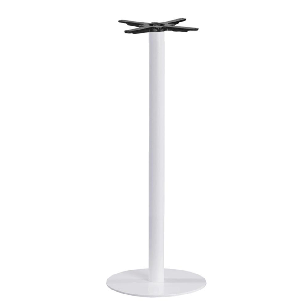 Base De Mesa De Jantar Redonda Pisa Beta Bistrô Fratini 106 Cm (altura) Aço Cor Branco Disco Redondo - 1