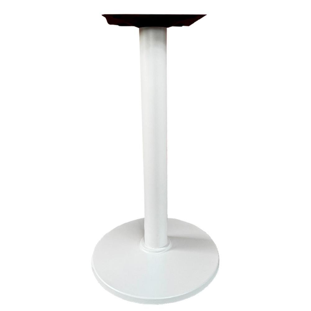 Base De Mesa Zeta Em Ferro Branco 72,50 Cm (altura) Com Disco Redondo - 1