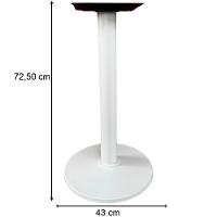 Base De Mesa Zeta Em Ferro Branco 72,50 Cm (altura) Com Disco Redondo - 3