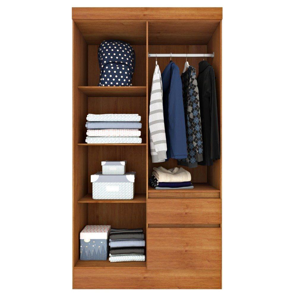 Guarda Roupa Solteiro Com Pés 4 Portas 2 Gavetas - Oregon-cinamomo - Tcil Móveis - 3