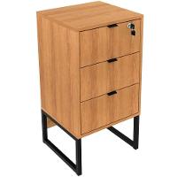 Gaveteiro Para Escritório 3 Gavetas Com Chave Amêndoa/preto - 1