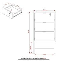 Gaveteiro Para Escritório 3 Gavetas Com Chave Amêndoa/preto - 7