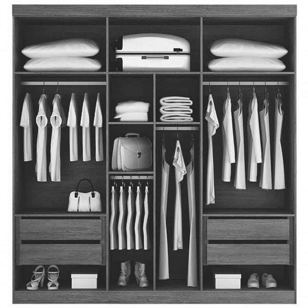 Guarda Roupa Casal 6 Portas 4 Gavetas - Belém-canion - Star Móveis - 3