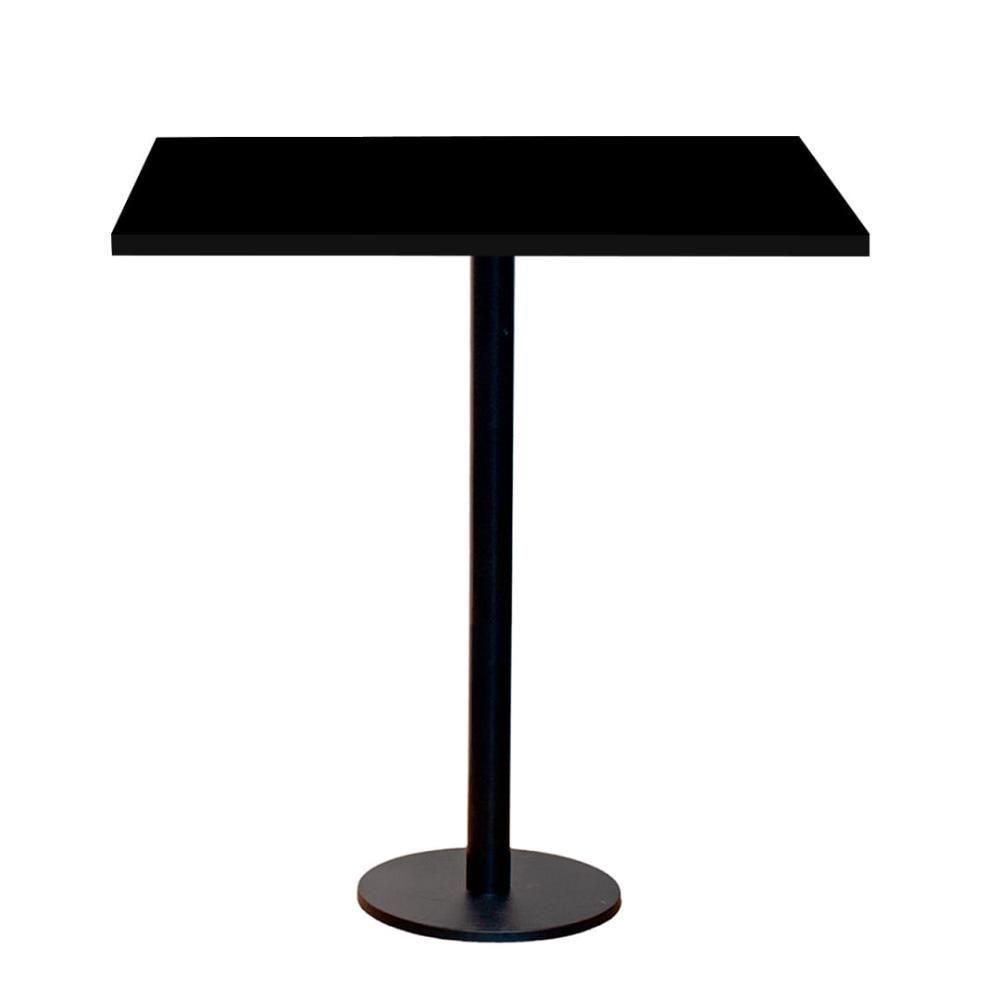 Mesa Pisa Beta Bistrô Fratini 107,50cm (a) Disco Redondo Preto Tampo Mdp Quadrado Preto 60cm( L) - 1