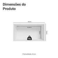 Armário Aéreo 60 Cm 1 Porta Basculante Vik Madesa Branco - 3
