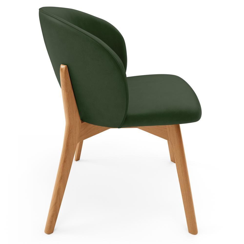 Kit 02 Cadeiras De Jantar E Estar Living Estofada Mia L02 Couríssimo Verde Musgo - Lyam Decor - 6