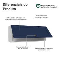 Armário Aéreo 80 Cm 1 Porta Basculante Vik Madesa Branco/azul - 3