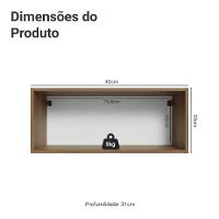 Armário Aéreo 80 Cm 1 Porta Basculante Vik Madesa Rustic/cinza - 2