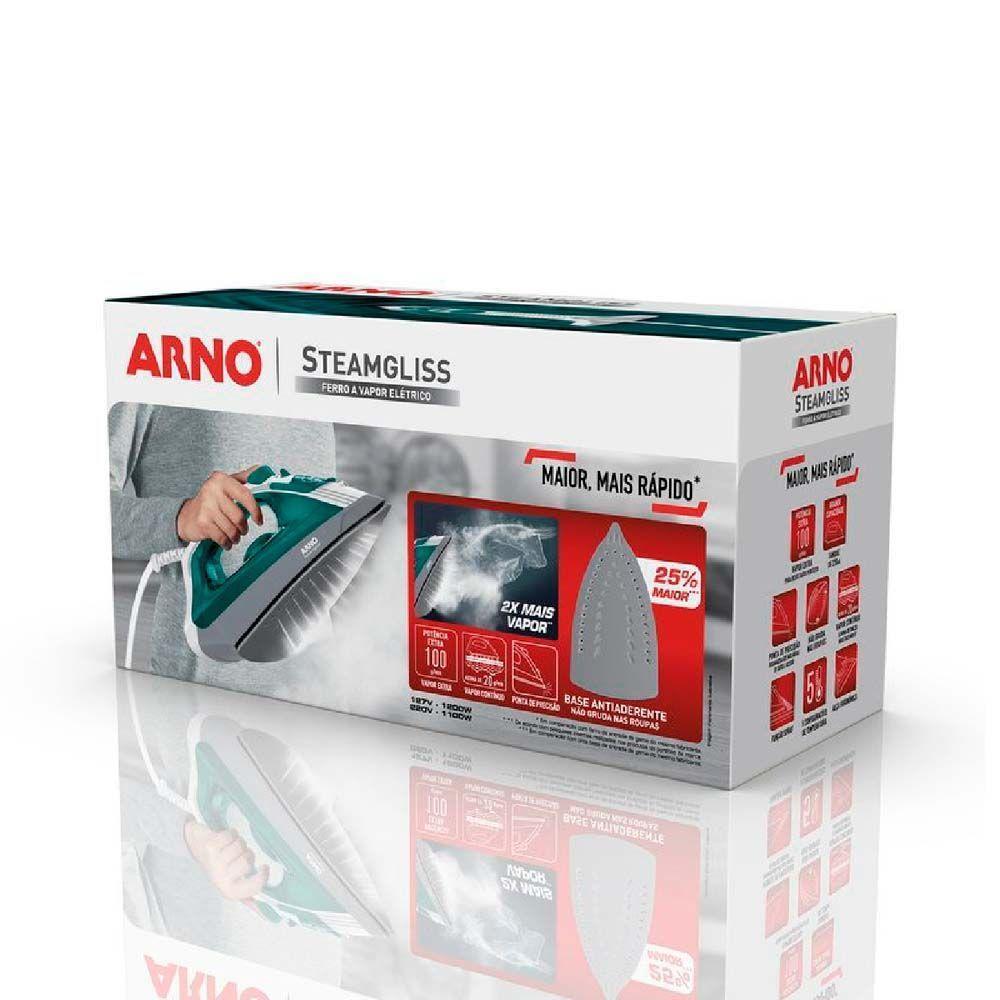 Ferro De Passar A Vapor Arno Steamgliss Branco/verde FSGP 110V - 5