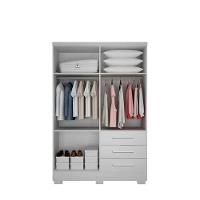 Guarda Roupa Solteiro Com Pés 4 Portas 3 Gavetas - Encant-branco - Móveis Novo Horizonte - 3
