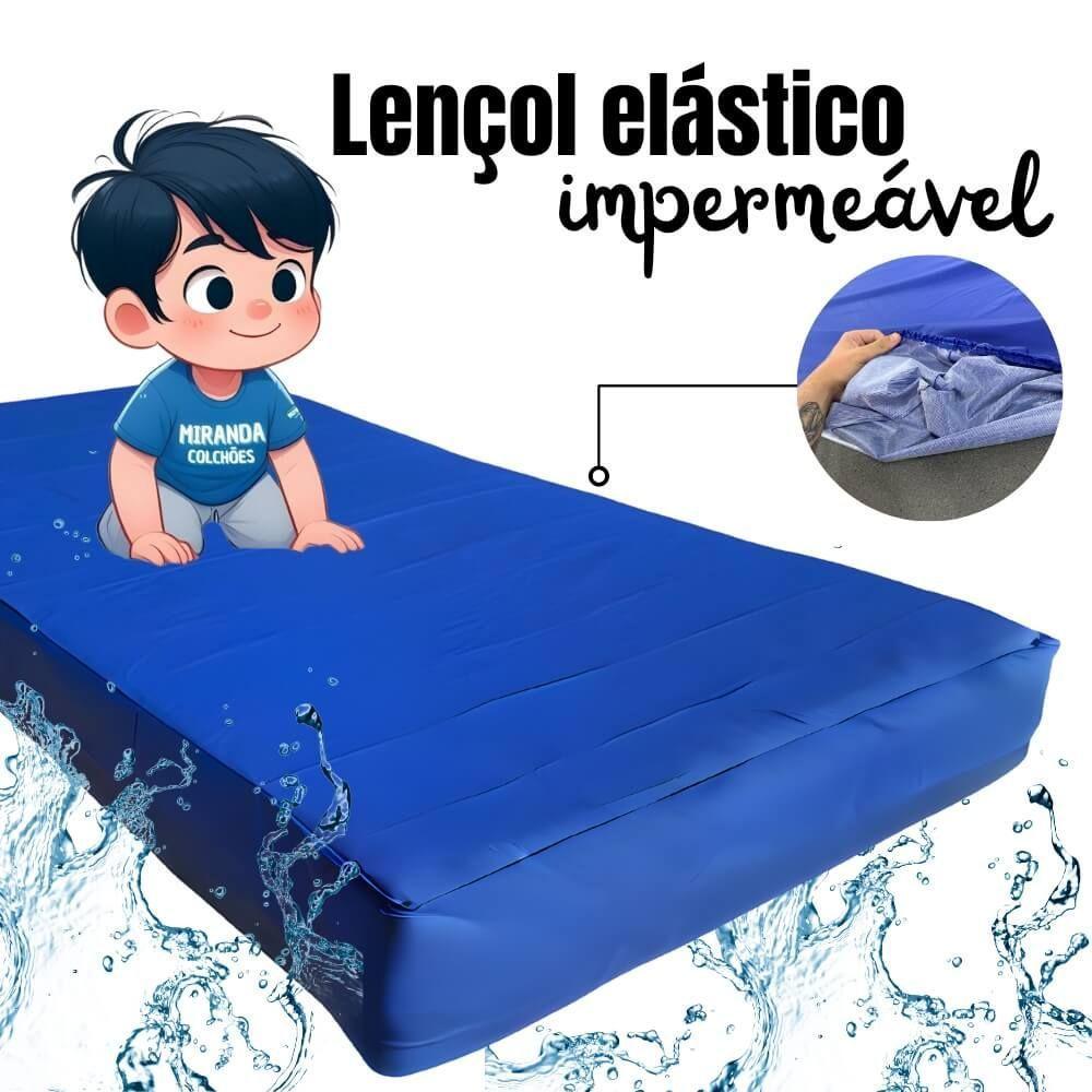 Capa Protetora Colchão Lençol Elástico Impermeável Hospitalar 88x188x20cm - Azul - 2