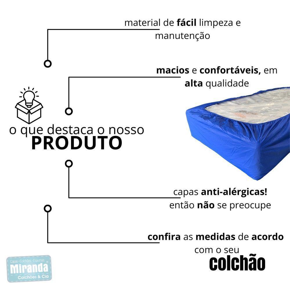 Capa Protetora Colchão Lençol Elástico Impermeável Hospitalar 88x188x20cm - Azul - 5