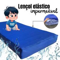 Capa Protetora Colchão Lençol Elástico Impermeável Hospitalar 88x188x20cm - Azul - 2