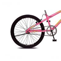 Bicicleta Allegra City Aro 24 Sem Marchas Freios V-brake E Cestão Colli Rosa Neon - 3