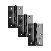 Dobradiça Para Porta Silvana 4 Sem Rolamento Americana Embutir Preto Texturizado Com 3 Peças - 1