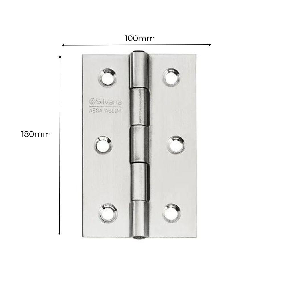 Dobradiça Para Porta Pado 3.1/2 Sem Rolamento 883 Embutir 25kg Inox Escovado Com 3 Peças - 3