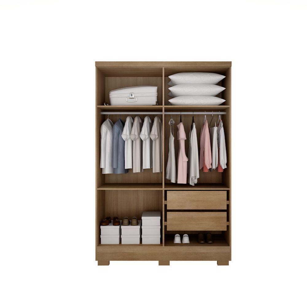 Guarda Roupa Solteiro Com Pés 4 Portas 2 Gavetas - Milly-cumaru Off White - Móveis Novo Horizonte - 4