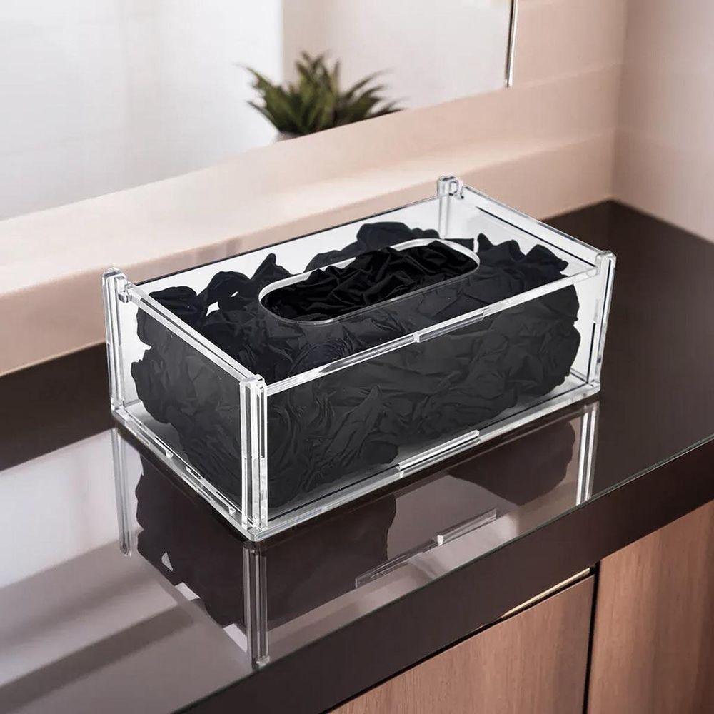Caixa Acrílico Transparente Para Luvas Descartáveis Com Tampa - 3