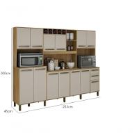 Armario Agata 13 Portas 2 Gavetas 5 Nichos Valdemoveis Cinamomo-off White - 4