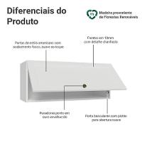 Armário Aéreo 80 Cm 1 Porta Basculante Vik Madesa Branco - 3