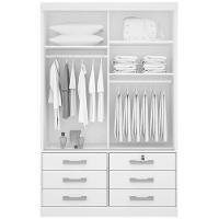 Guarda Roupa Solteiro Com Espelho 2 Portas 6 Gavetas - Meridian -cinamomo-off White - Móveis D'doro - 2