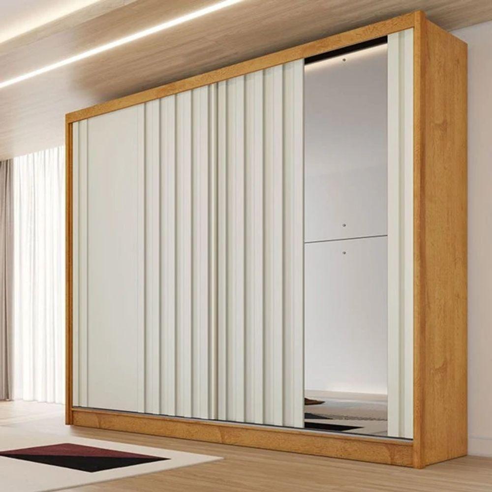 Guarda Roupa Ripado Com Espelho 2 Portas Galati Made Marcs - 1