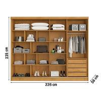 Guarda Roupa Ripado Com Espelho 2 Portas Galati Made Marcs - 4