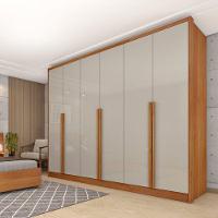 Guarda Roupa Casal 6 Portas 6 Gavetas - Realeza-cinamomo-off White - Tcil Móveis - 1