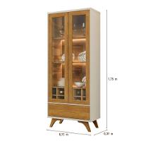 Cristaleira 2 Portas Com Led - Vitrum-off White-naturale - Mavau Móveis - 4